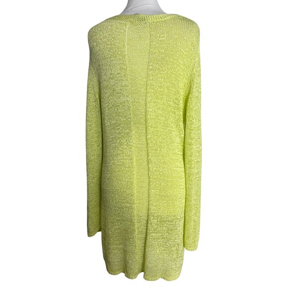 Sigrid Olsen XL Green Semi Sheer Long Over Size Sweater or Mini Dress Green Knit - Picture 2 of 7